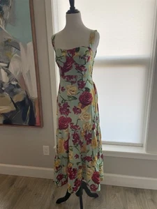 Women’s Rose Maxi Dress turquoise spring, cocktail wedding guest dress - Picture 1 of 7