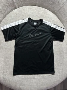 Nike Shirt Youth XL Black White Swoosh Athletic Dri-FIT Lightweight Soccer Tee - Picture 1 of 4