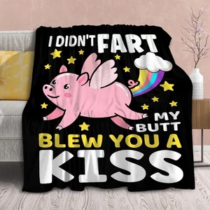 Lustige Schwein Decke Geschenk für Mädchen Jungen - 40x50 cm Weich Flanell Überwürfe Blanko... - Bild 1 von 9