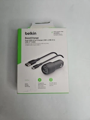 Belkin Boost Charge Dual Car Charger & USB-C Cable - Black - Image 1 of 4