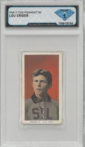1909-11 T206 Piemonte 150 LOU CRIGER 💎 DSG 1 Povero - Foto 1 di 2