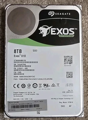 Seagate Exos X10 ST8000NM0156 8TB 3.5" SAS HDD  - Image 1 of 4