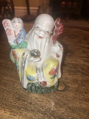 Vintage Ceramic Statuette of Shou Lao Shaoxing God Of Longevity - Image 1 of 4
