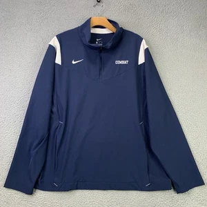 Nike Combat Pullover Jacket Mens XL Blue White Half Zip Long Sleeve Training Top - Picture 1 of 15
