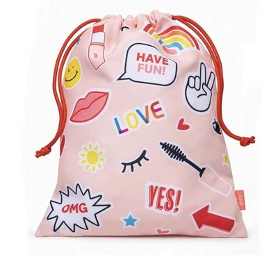 Ipsy Glam Bag Plus Bolsa de Cosméticos Bolsa Estampado Rosa Paz Amor y Rímel Junio 2021 Foto 1 de 2