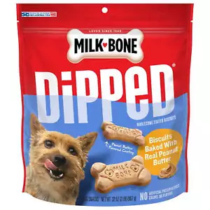 Milk-Bone Dipped Dog Biscuits Baked With Real Peanut Butter, 32 oz - Picture 1 of 10