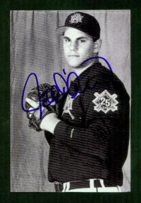 #0547, 4" x 6" Photo Card, Signed-Autographed, Jeff D'Amico, Milwaukee Brewers - Image 1 of 2