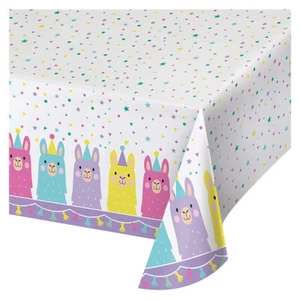 Llama Party Supplies Plastic Tablecover 137x259cm Approx Girl Birthday Tableware - Picture 1 of 1