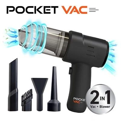 Pocket Vac – 2-in-1 Rechargeable Handheld Wireless Mini Vacuum Cleaner - Image 1 of 4