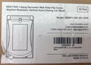 10 Pack BESTTEN Outdoor Weatherproof Outlet Cover for GFCI and Decor Lid BLACK - Picture 1 of 2
