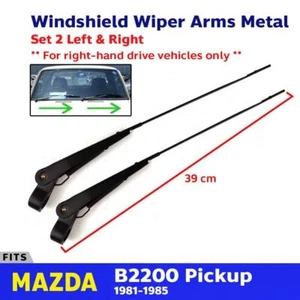 Front Windshield Wiper Arm Metal Fits Mazda B2200 Pickup 1985-98 Set 2 RHD Only - Picture 1 of 8