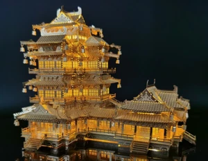 3D Puzzle Chinese Temple Tower DIY Metal Model Building Kit Kids Adults Fun Gift - Picture 1 of 9