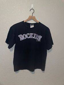 1998 Bike Vintage Colorado Rockies MLB Baseball Single Stitched Black Shirt Tee 