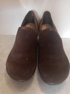 J-41 Adventure On Women's Brooke Clogs Suede Leather Brn Stitched Slip On Sz 9 - Picture 1 of 9