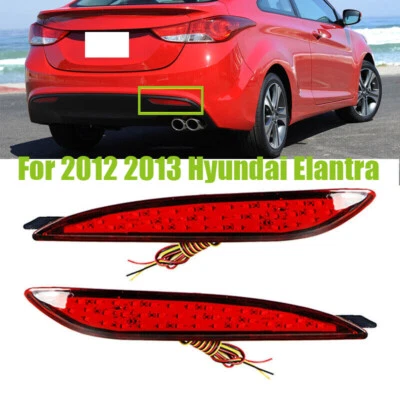 Par de luces de freno reflector parachoques trasero Hyundai Elantra 2012 2013 Foto 1 de 4
