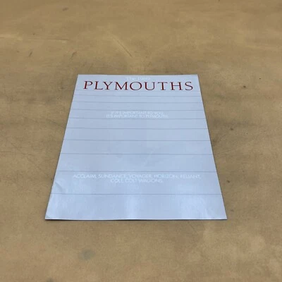 1989 PLYMOUTHS 销售手册 CATALOG 小册子 SUNDANCE HORIZON COLT VOYAGER — 第 1/4 张图片