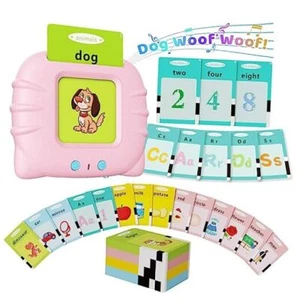 Toddler Toys Talking Flash Cards for 2 3 4 5 6 Year Old Boys and Girls, Pink - Picture 1 of 7