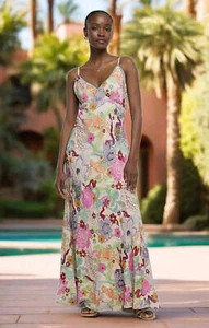 River Island Womens Pink Maxi Dress V-Neck Sleeveless RRP £65 - Picture 1 of 10