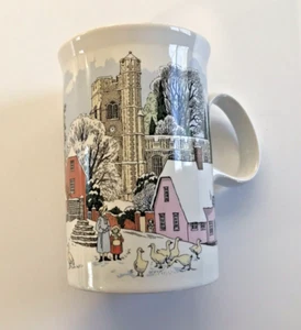 1 Coffee Mug Cup Dunoon Winter Village Scene Geese - Picture 1 of 3