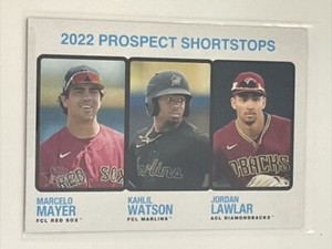 2022 Topps Heritage Minors (Prospects) Shortstops Mayer/ Watson/ Lawlar#189