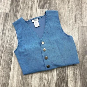 DISNEY Button Down V-Neck Blue Sleeveless Vest Youth Girl's Size XL - Picture 1 of 6