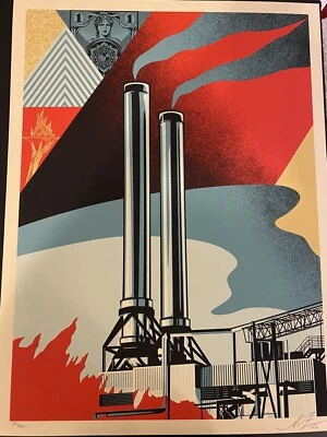 Serigrafía firmada y numerada Shepard Fairey OBEY "Factory Stacks" Foto 1 de 4