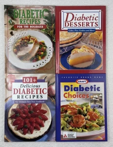 4 Vintage Hardcover Diabetic Cookbook Lot; Diabetic Desserts & Recipes (Kraft) - Picture 1 of 12