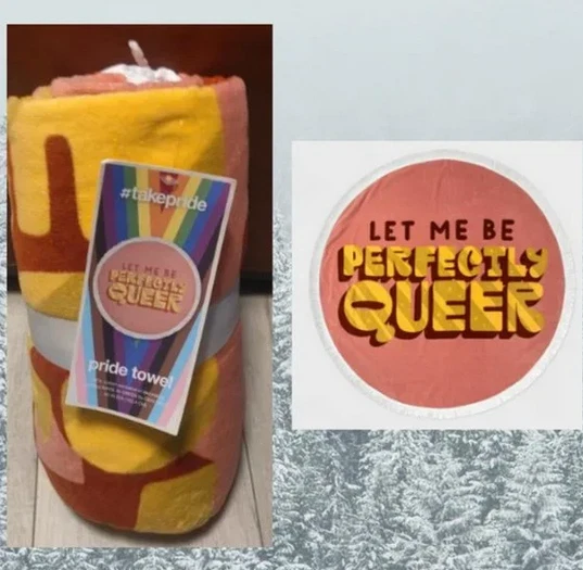 Toalla de playa/baño Target Pride Let Me Be Perfectly Queer 60" de diámetro nueva con etiquetas Foto 1 de 1