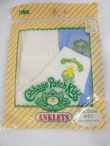 Vintage 1983 Cabbage Patch Kids Anklets for Little Girl Size 4-5 1/2 NIP 2 Pair - Picture 1 of 3