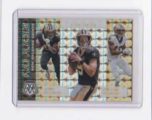 ALVIN KAMARA, DREW BREES 2020 MOSAIC SILVER PRIZM PARALLEL-FLEA FLICKER INSERT - Picture 1 of 24