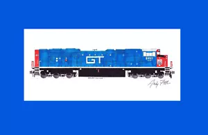 Canadian National GTW SD70M-2 #8952 11""x17"" estampado enmarañado firmado por Andy Fletcher - Imagen 1 de 1