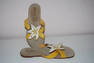 PRADA lusso bellissimi sandali in pelle ciabatte mare stella marina tg 37 - Foto 1 di 11