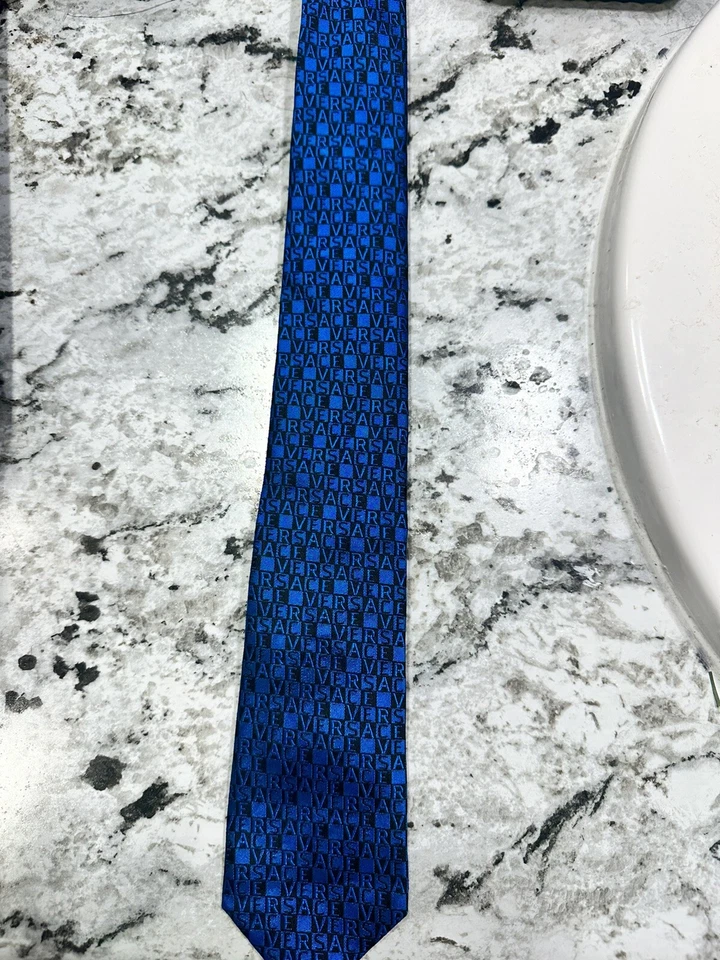 Versace Corbata Seda Hombre Delgada De Colección Rara Foto 1 de 4