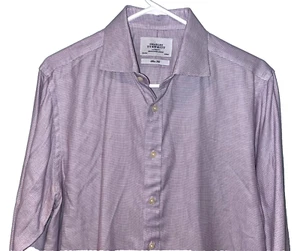 Charles Tyrwhitt Dress Shirt Non Iron Slim Fit Purple Check Men's 16.5/34 - Picture 1 of 7