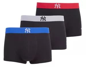 NUEVA YORK YANKEES Para Hombre Nuevo Paquete de 3 Baúles Recortados Boxer Pantalones Cortos Diseñador Ropa Interior - Imagen 1 de 2