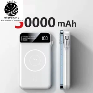 Banco de Alimentación Inalámbrico Cargador Magnético Xiaomi 50000mAh Cable Incorporado Móvil - Imagen 1 de 9