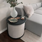 Round Side Accent Table End Tea Desk with Footstool Small Sofa Beside Nightstand