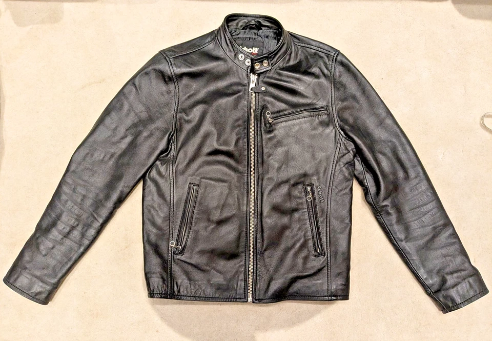 Schott Cafe Racer Leather Jacket Size M Excellent Condition. - Image 1 of 4