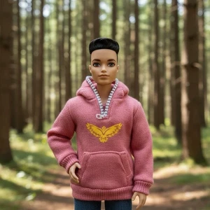 Bratz Boyz Eitan Doll Burgundy Hawk Bird Zipper Sweater Shirt - Picture 1 of 2