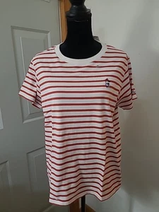 Women's Uniqlo T Shirt Top Minnie Mouse Embroidered Logo Red Multicolor Size XL - Picture 1 of 6