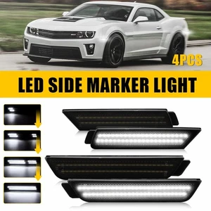 4Pcs Dynamic White LED Fender Side Marker Lights For 2010-2015 Chevrolet Camaro - Bild 1 von 15