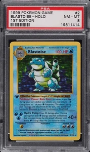 1999 Pokemon Baes Set Blastoise #2/102 1ST Edition PSA 8 - Picture 1 of 2