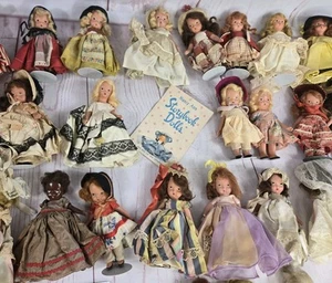 Lot of 58 Nancy Ann Storybook Dolls NASB Straight Leg, Jointed, Plastic TLC READ - Picture 1 of 24