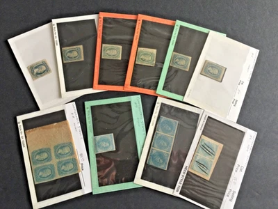 Estampillas confederadas de Estados Unidos SC# 6-12 Bonito lote de singles, pares, negros de 4 Foto 1 de 4