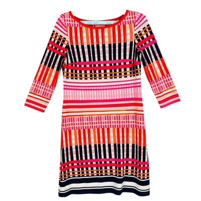 Eliza J женщин пуловер многоцветный в полоску платье Sz 6 эластичной 3/4 рукава новый без ЯРЛЫКОВ - Изображение 1 из 4
