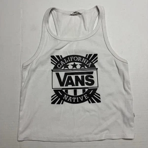 Vans California Native Round Neck Ribbed Short Tank Top In White, Black Size: S - Bild 1 von 11