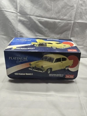 1951 KAISER HENRY J YELLOW  1:18 PLATINUM SUN STAR OPENING HOOD & DOORS NOS - Image 1 of 4