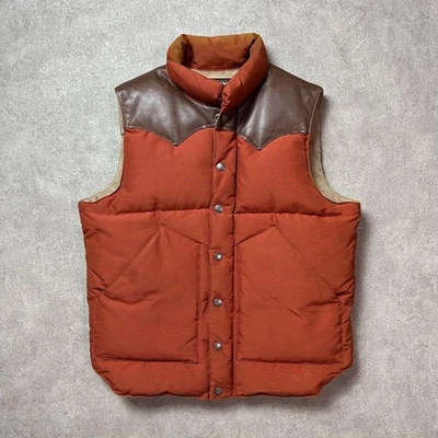 Sugar Cane Nylon Cotton Shell Down Vest Leather Yoke Terracotta M SU1125421 - Image 1 of 4