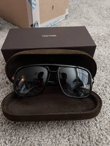 Gafas de sol Tom Ford Falconer-02 negras/marrones para hombre - Imagen 1 de 1