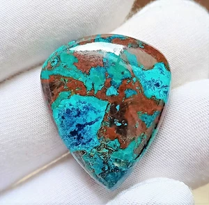 Azurite Malachite Gemstone Cabochon Pear Shape Making For Pendant For Gift - Picture 1 of 10
